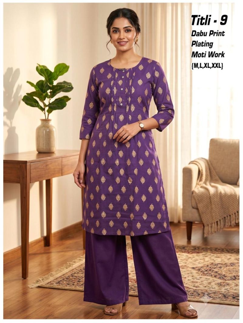 Tlc Vol 177 Dhabu Cotton Printed Kurti With Bottom Collection — Wholesale Kurtis, Vardan Ethnic wholesale from Surat — Photo 9