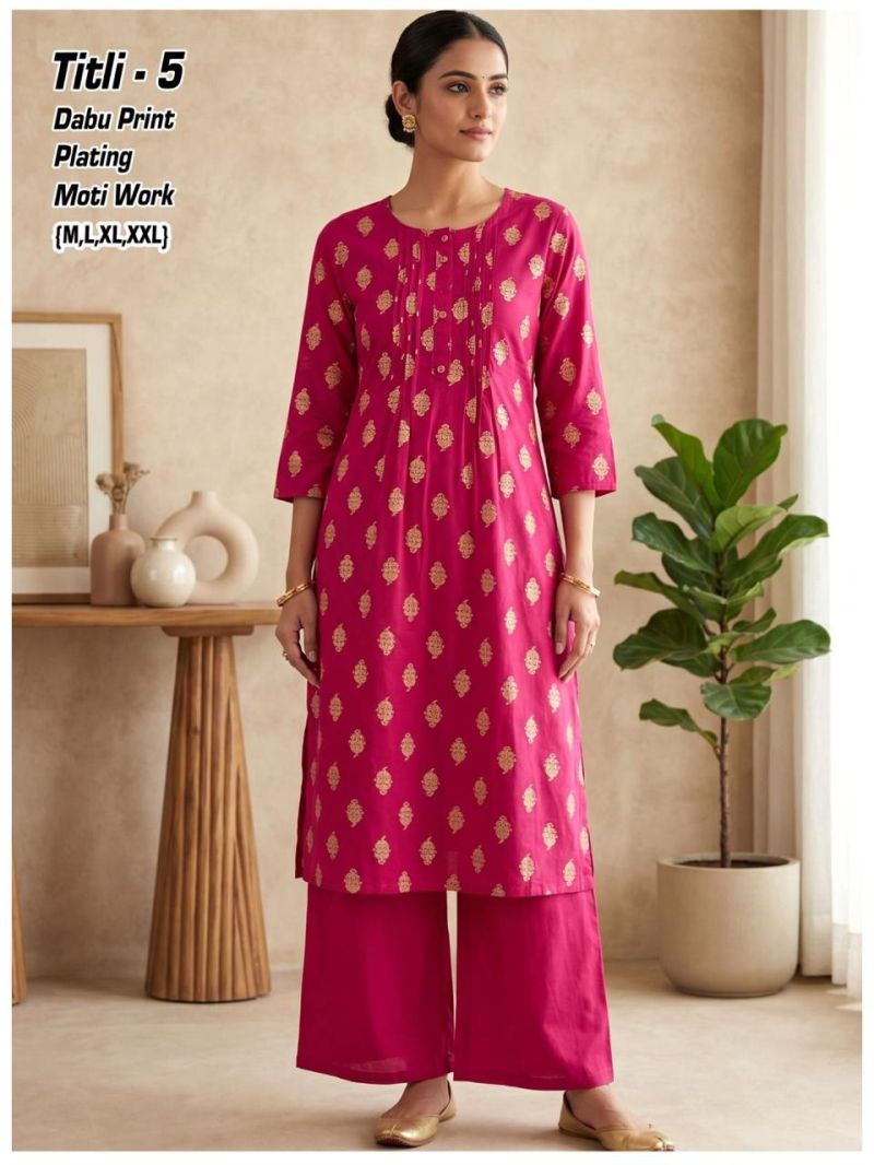 Tlc Vol 177 Dhabu Cotton Printed Kurti With Bottom Collection — Wholesale Kurtis, Vardan Ethnic wholesale from Surat — Photo 8
