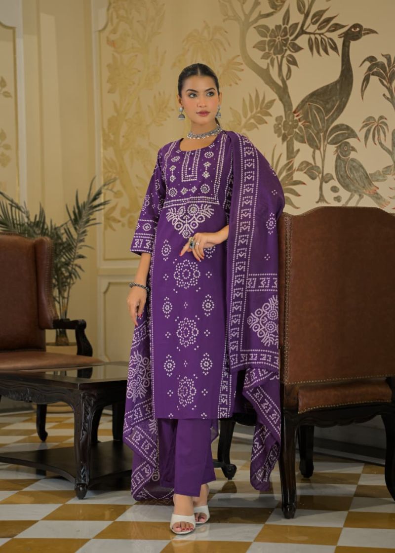 Tlc Vol 180 Wholesale Cotton Bandhani Printed Kurti With Bottom Dupatta Catalog