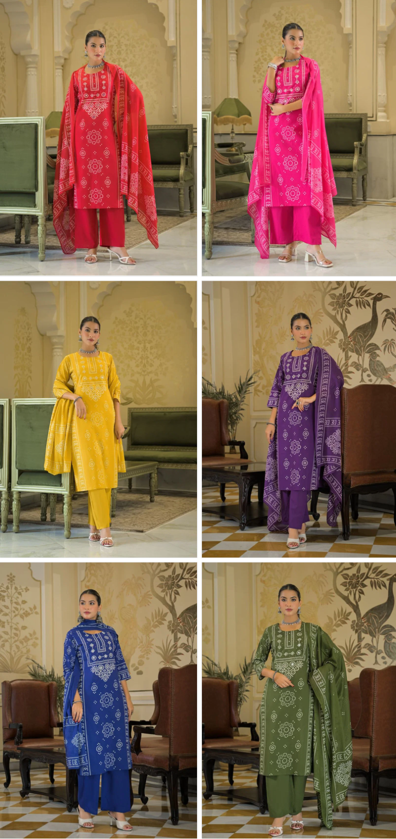 Tlc Vol 180 Wholesale Cotton Bandhani Printed Kurti With Bottom Dupatta Catalog — Wholesale Kurtis, Vardan Ethnic wholesale from Surat — view 8