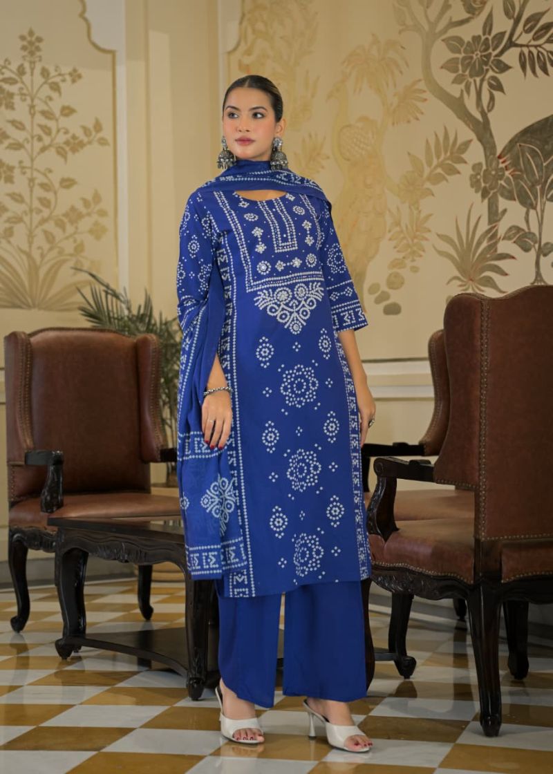 Tlc Vol 180 Wholesale Cotton Bandhani Printed Kurti With Bottom Dupatta Catalog — Wholesale Kurtis, Vardan Ethnic wholesale from Surat — view 7