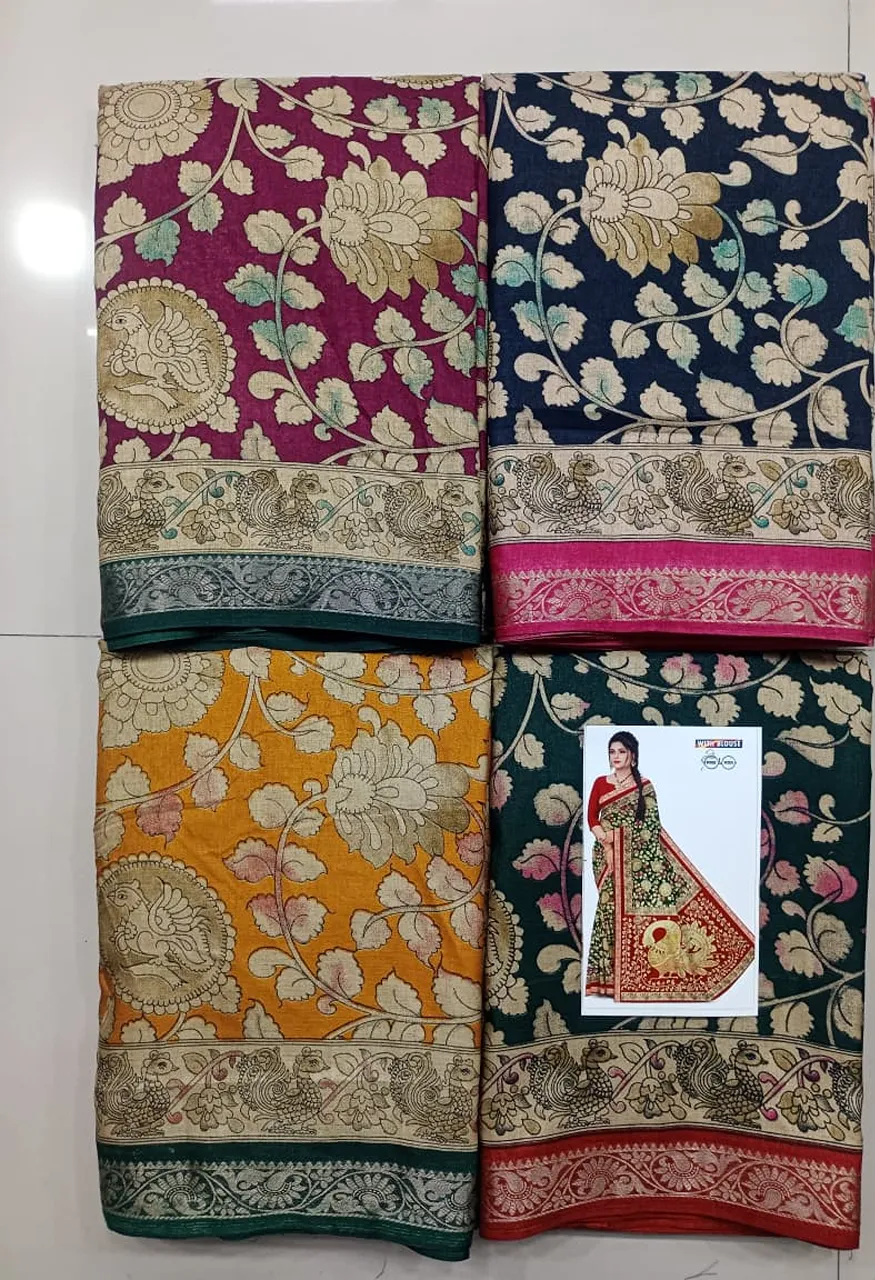 Tussar Silk Saree with Jacquard Border Blouse 5.50 Mtr — Saree, Vardan Ethnic wholesale from Surat — Photo 3