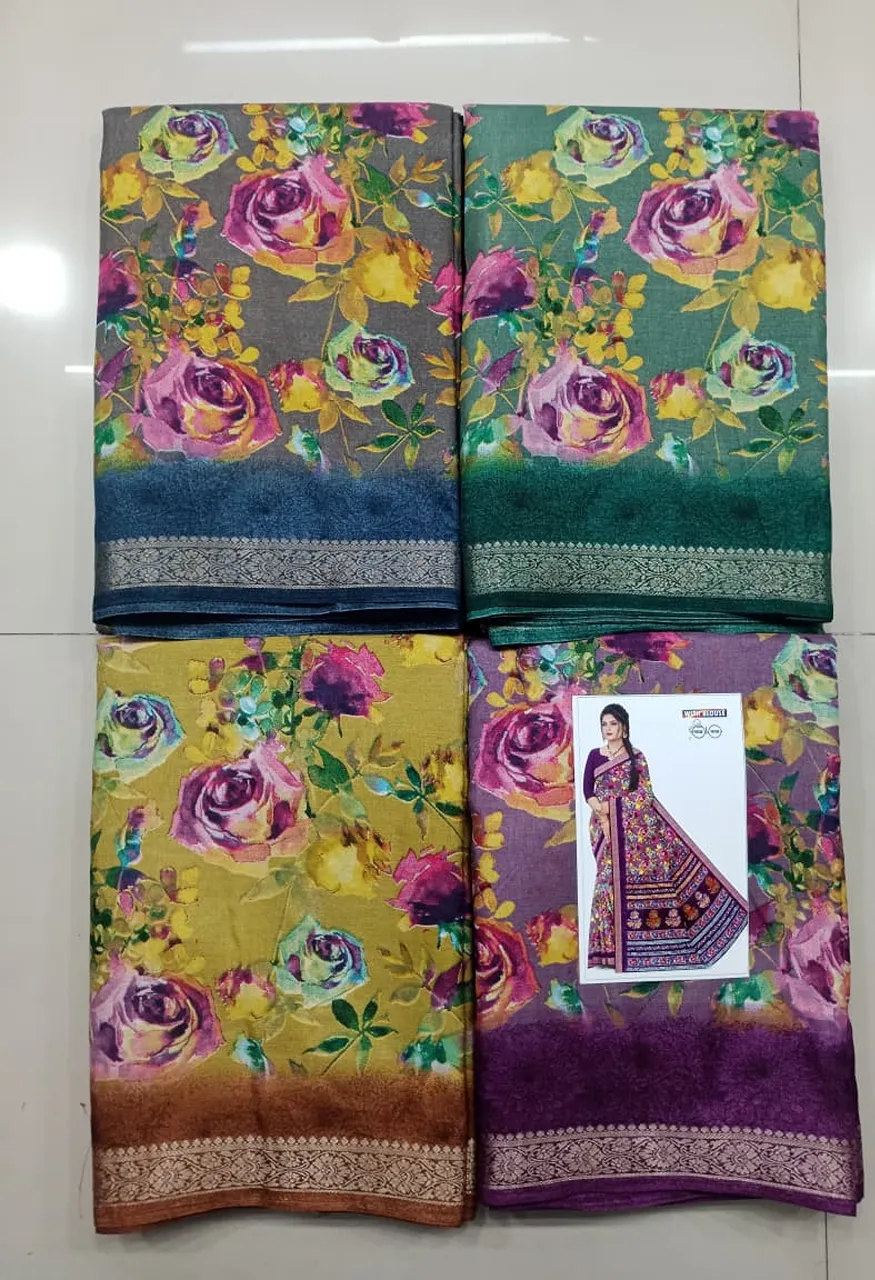 Tussar Silk Saree with Jacquard Border Blouse 5.50 Mtr — Saree, Vardan Ethnic wholesale from Surat — Photo 5
