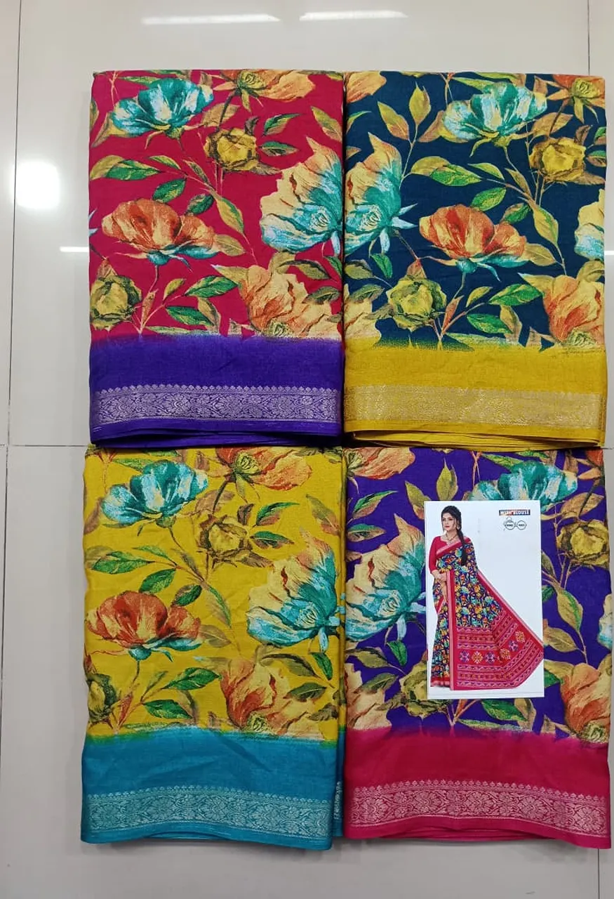 Tussar Silk Saree with Jacquard Border Blouse 5.50 Mtr — Saree, Vardan Ethnic wholesale from Surat — Photo 8