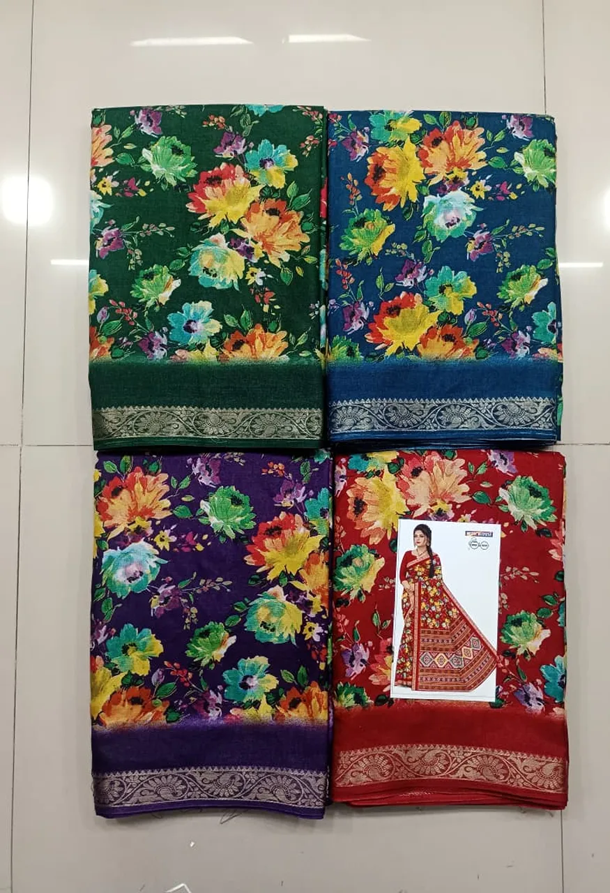 Tussar Silk Saree with Jacquard Border Blouse 5.50 Mtr — Saree, Vardan Ethnic wholesale from Surat — Photo 9