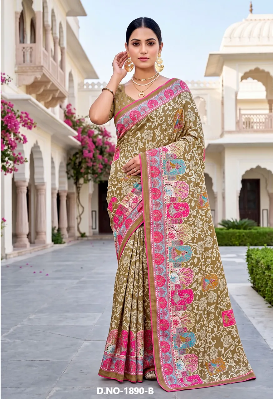 Vallabhi Prints Vaidehi-04 Ethnic Print Lace Catalog — Singles, Vallabhi Prints wholesale from Surat — Photo 4