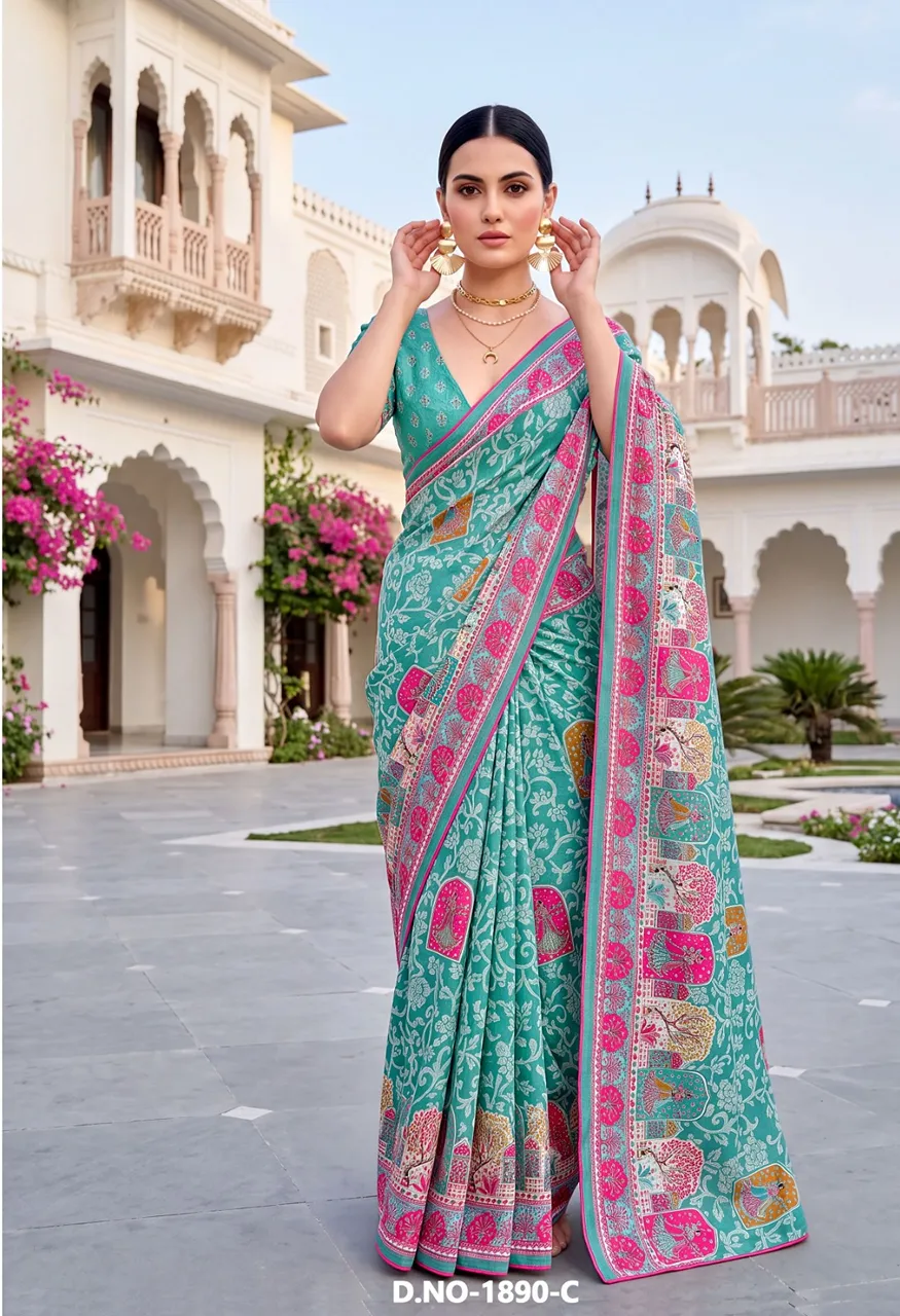 Vallabhi Prints Vaidehi-04 Ethnic Print Lace Catalog