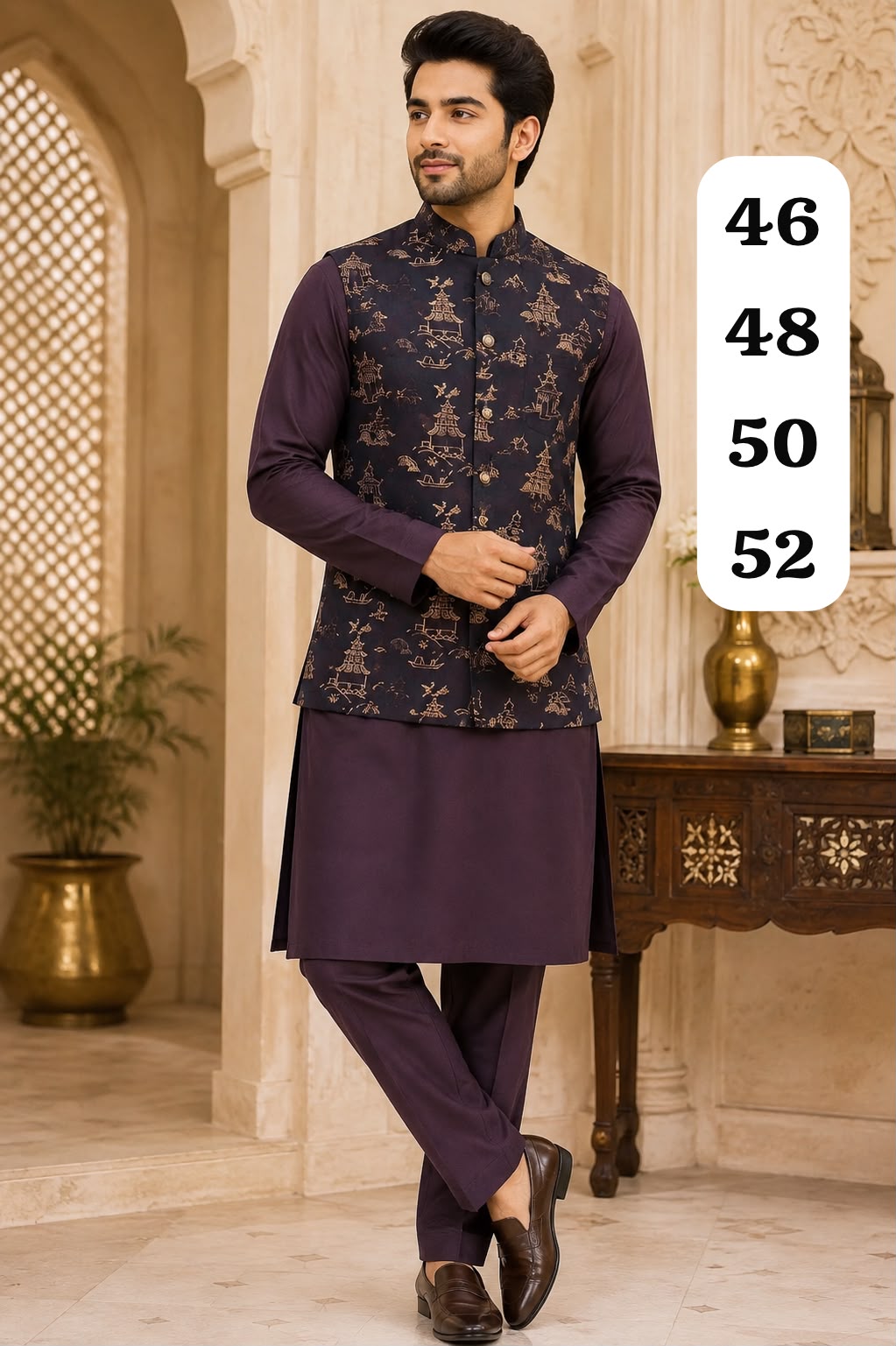 VENMER Shyam Man Wear Silk Kurta Pyjama with Heavy Jacquard Koti Catalog — Men's Wear, VENMER wholesale from Surat — view 12