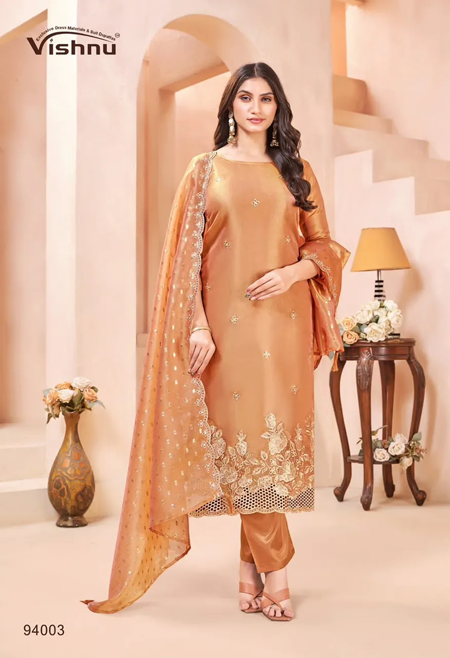 Vishnu Kangana Designer Suit Set Wholesale Ethnic Wear — Wholesale Dress Material, Vardan Ethnic wholesale from Surat — view 4