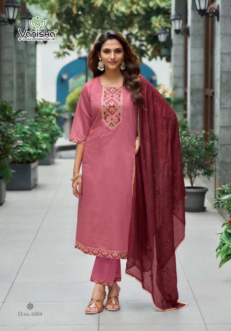 Vaniska Fiza Vol 6 Roman Silk Sequence Work Kurti With Bottom Dupatta Catalog — Wholesale Kurtis, Vaniska wholesale from Surat — Photo 6