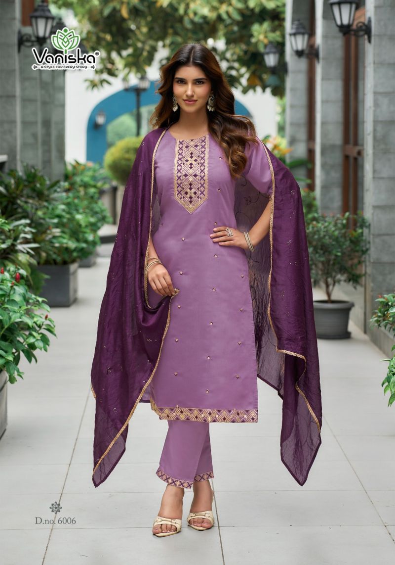 Vaniska Fiza Vol 6 Roman Silk Sequence Work Kurti With Bottom Dupatta Catalog