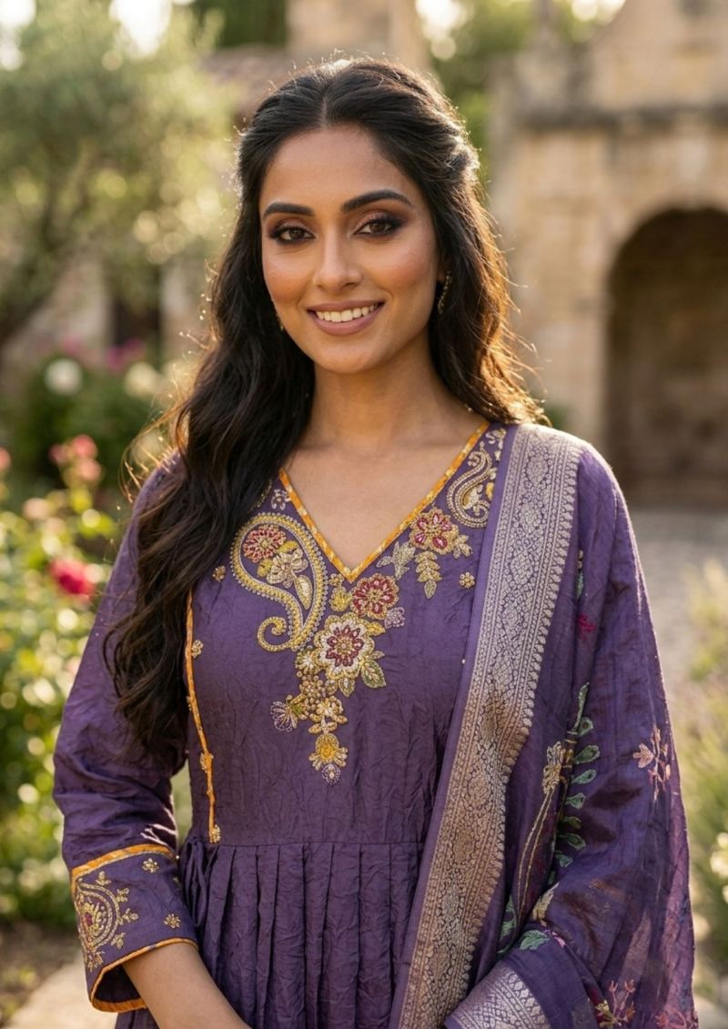 Vitara Navya Rangoli Crush Embroidered Kurti With Bottom Dupatta Catalog — Wholesale Kurtis, Vitara Fashion wholesale from Surat — Photo 5