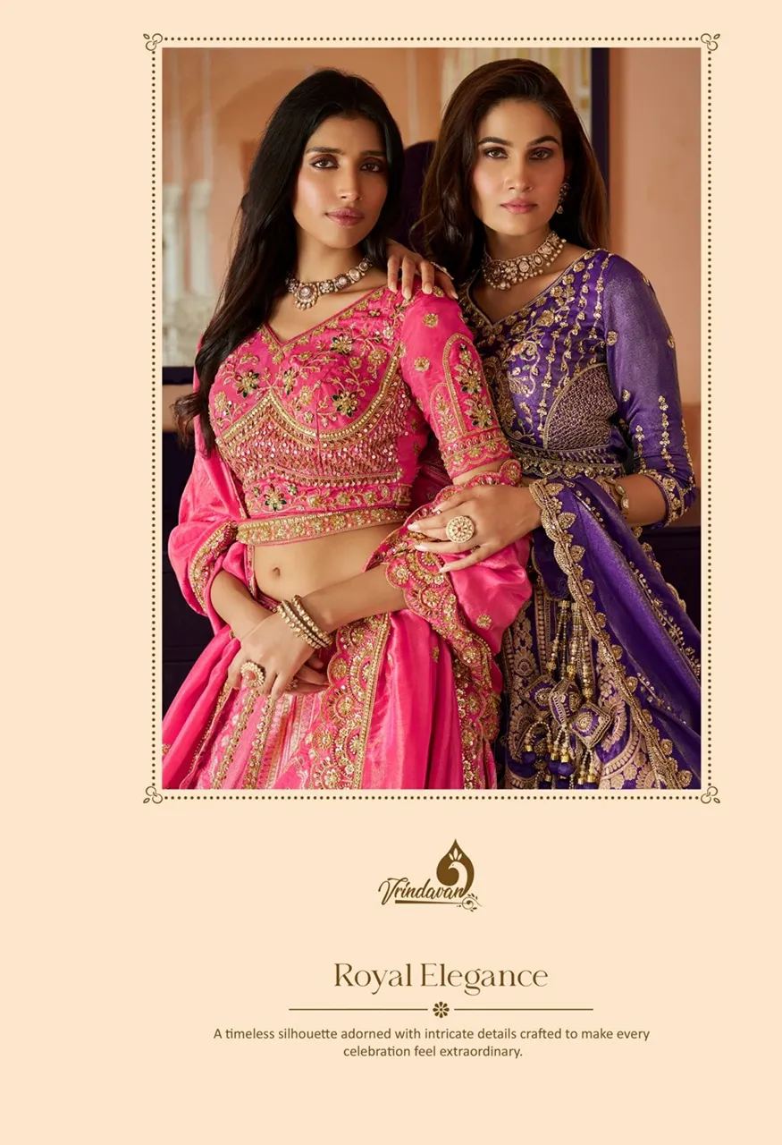 Royal Vrindavan Vol 75 Premium Silk Designer Wedding Lehenga Choli Collection — Wholesale Lehenga, Royal Virndavan wholesale from Surat — Photo 9