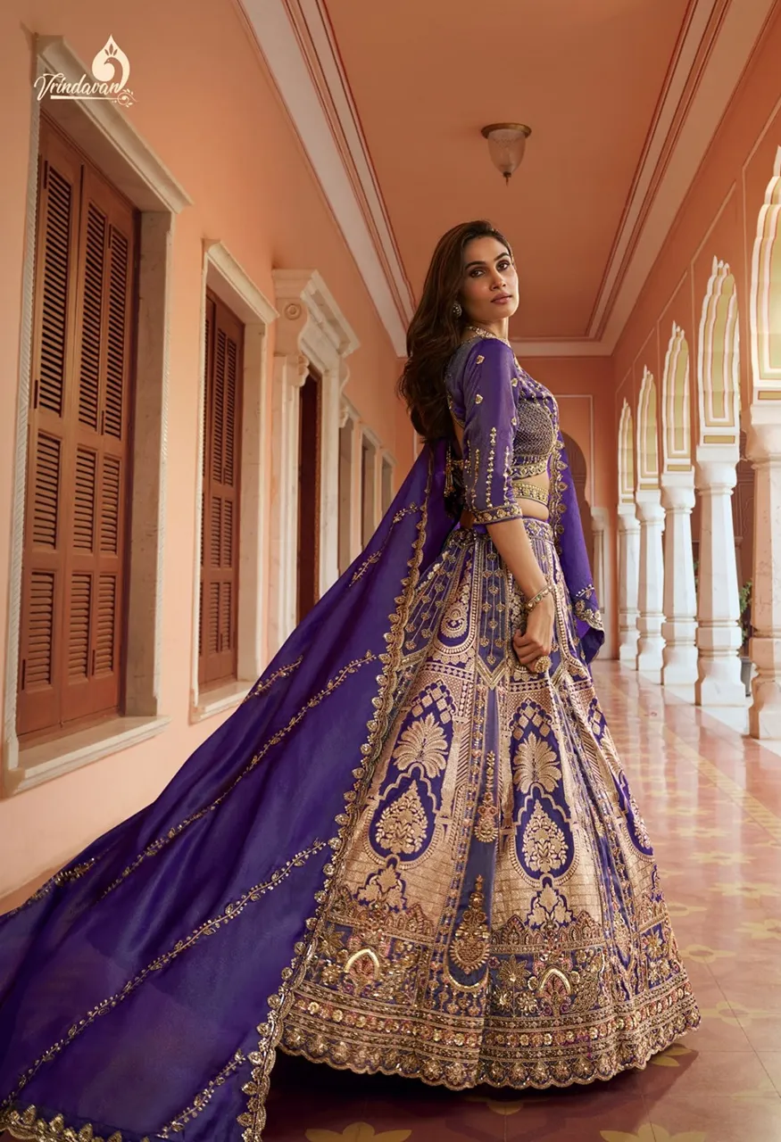 Royal Vrindavan Vol 75 Premium Silk Designer Wedding Lehenga Choli Collection — Wholesale Lehenga, Royal Virndavan wholesale from Surat — Photo 8