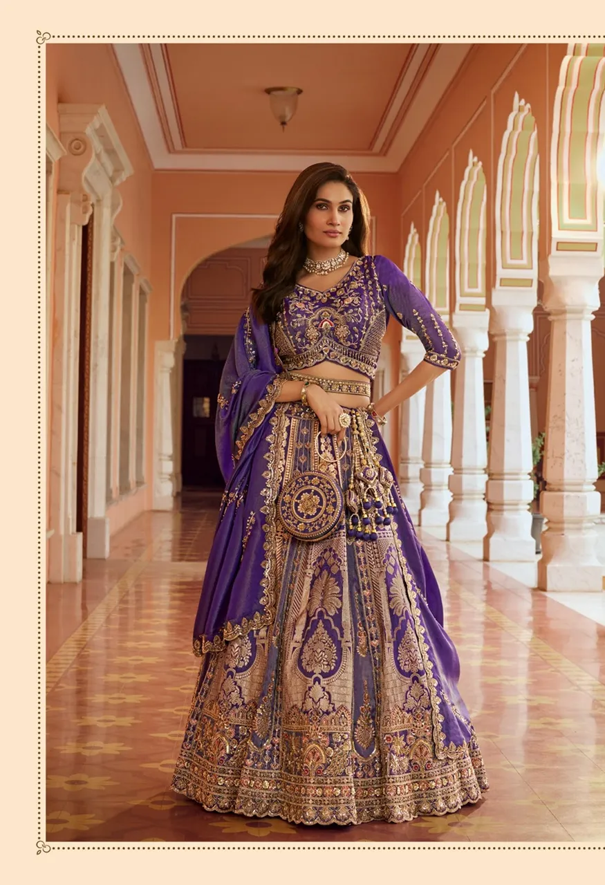 Royal Vrindavan Vol 75 Premium Silk Designer Wedding Lehenga Choli Collection — Wholesale Lehenga, Royal Virndavan wholesale from Surat — Photo 7