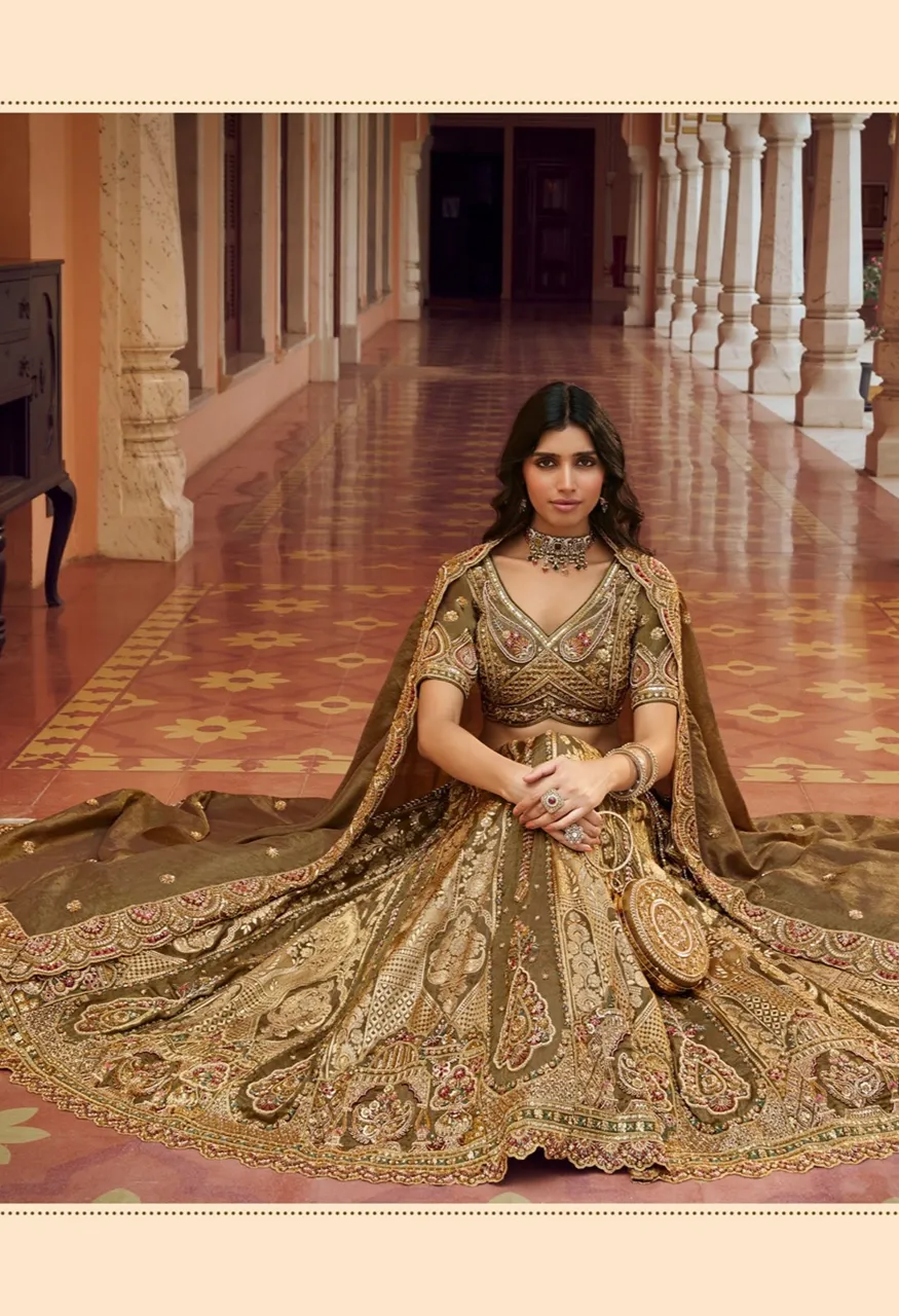 Royal Vrindavan Vol 75 Premium Silk Designer Wedding Lehenga Choli Collection — Wholesale Lehenga, Royal Virndavan wholesale from Surat — Photo 6