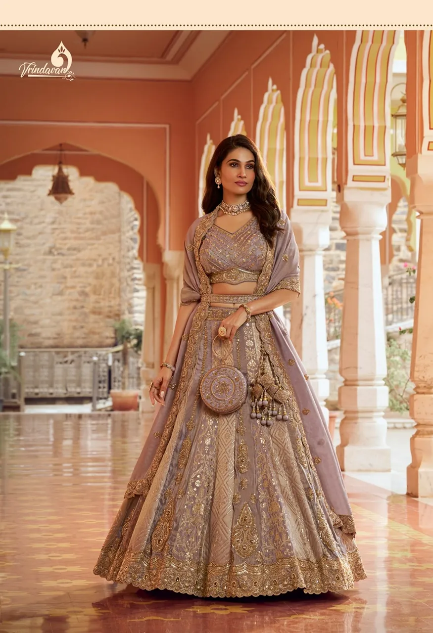 Royal Vrindavan Vol 75 Premium Silk Designer Wedding Lehenga Choli Collection — Wholesale Lehenga, Royal Virndavan wholesale from Surat — Photo 3