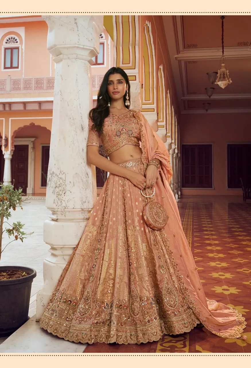 Royal Vrindavan Vol 75 Premium Silk Designer Wedding Lehenga Choli Collection — Wholesale Lehenga, Royal Virndavan wholesale from Surat — Photo 16