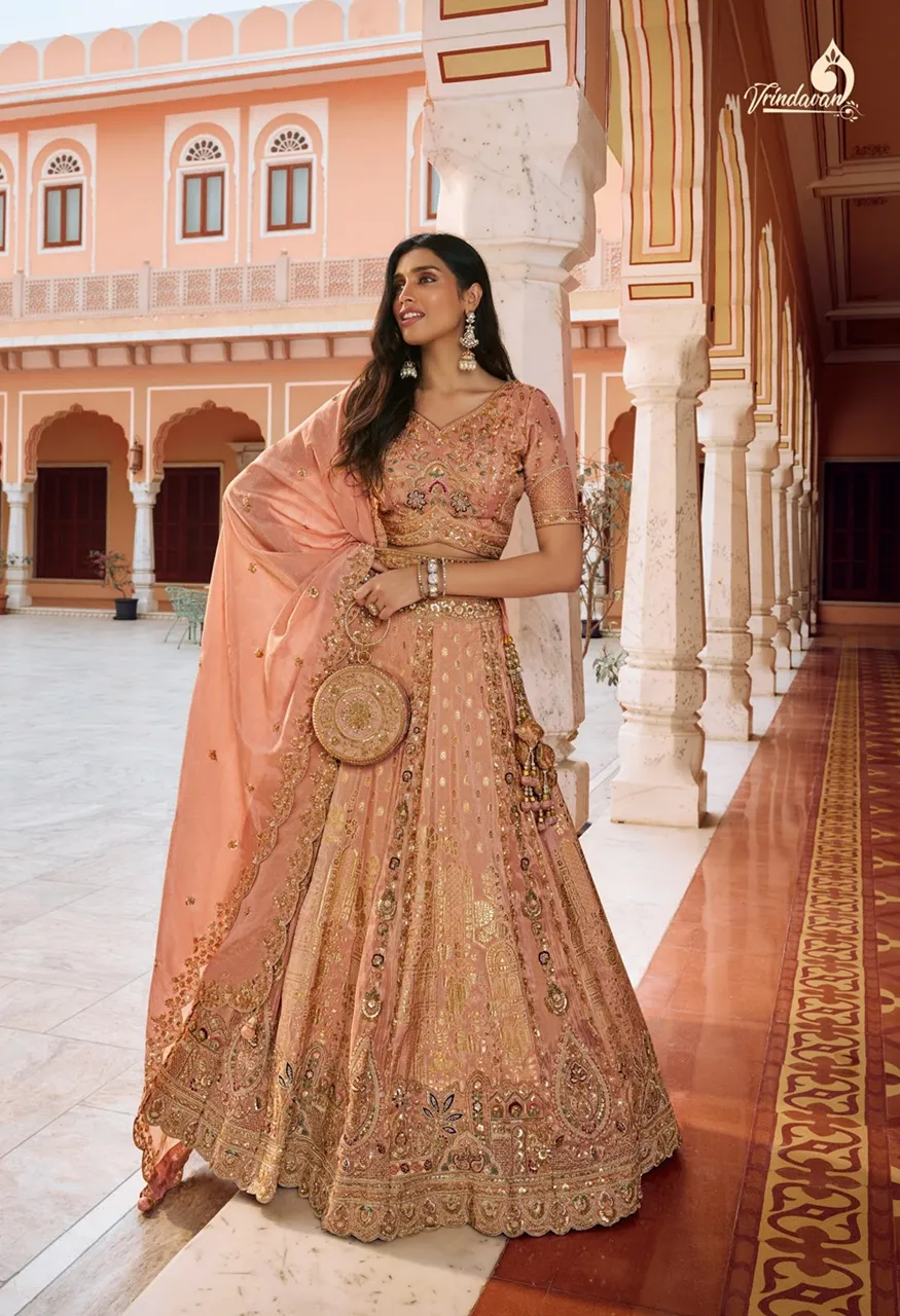 Royal Vrindavan Vol 75 Premium Silk Designer Wedding Lehenga Choli Collection — Wholesale Lehenga, Royal Virndavan wholesale from Surat — Photo 14
