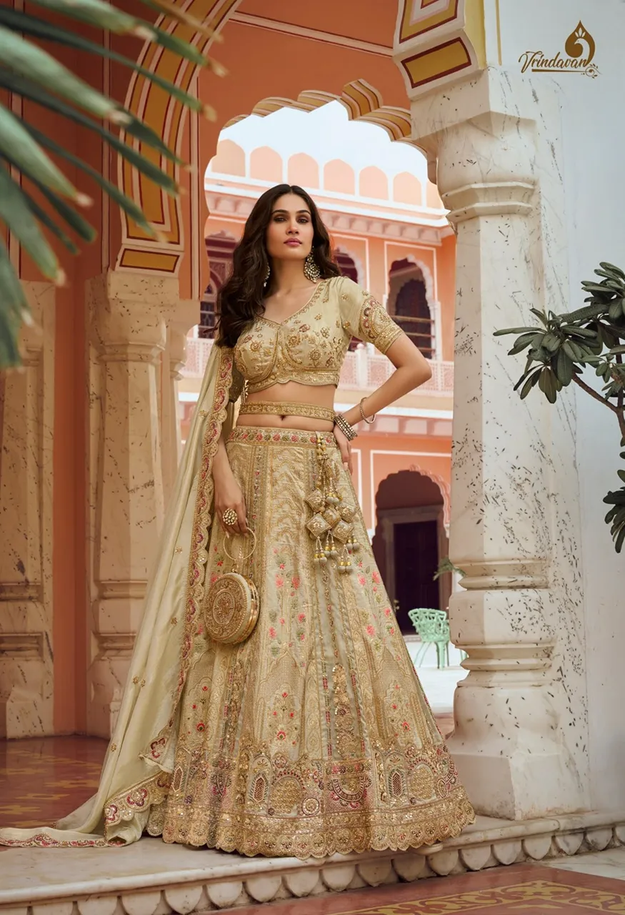 Royal Vrindavan Vol 75 Premium Silk Designer Wedding Lehenga Choli Collection — Wholesale Lehenga, Royal Virndavan wholesale from Surat — Photo 12