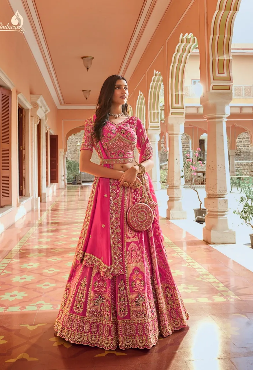 Royal Vrindavan Vol 75 Premium Silk Designer Wedding Lehenga Choli Collection — Wholesale Lehenga, Royal Virndavan wholesale from Surat — Photo 11