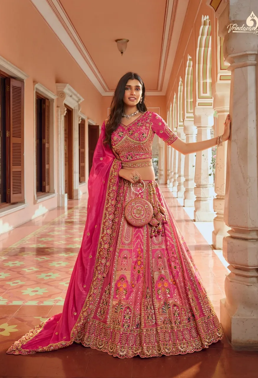 Royal Vrindavan Vol 75 Premium Silk Designer Wedding Lehenga Choli Collection — Wholesale Lehenga, Royal Virndavan wholesale from Surat — Photo 10