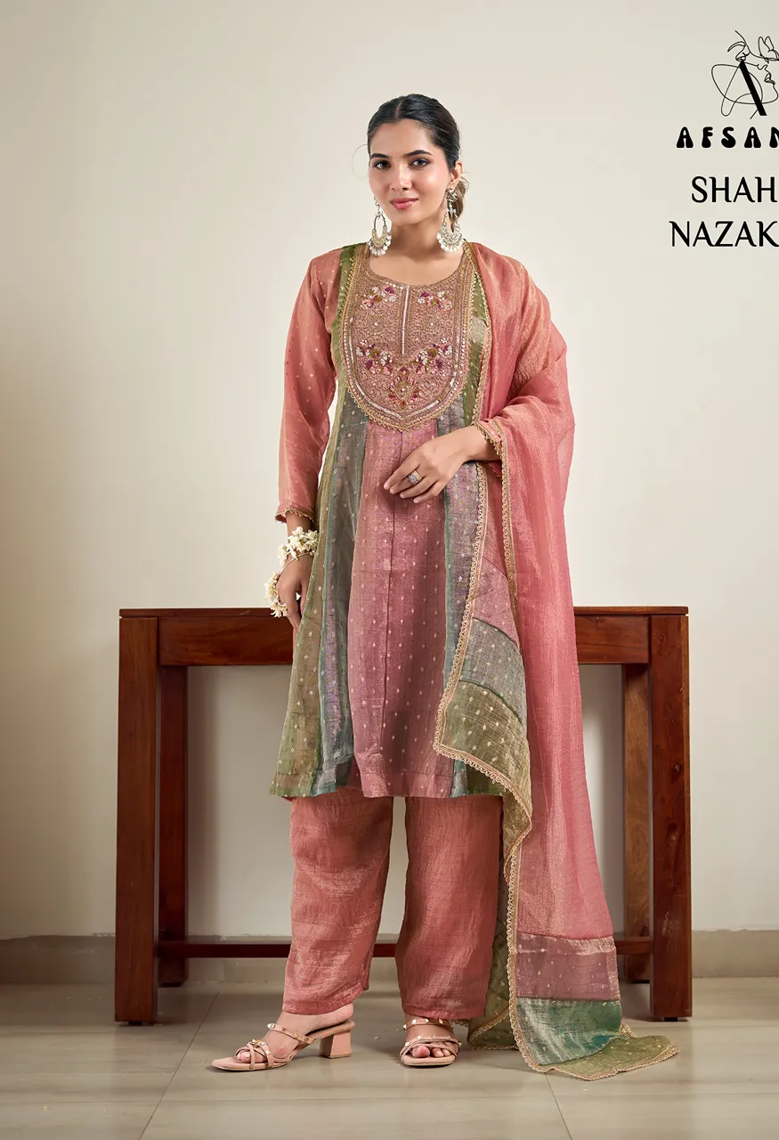 Afsana Shahi Nazakat Premium Salsa Butti 3 Piece Designer Suit Set — Wholesale Kurtis, Afsana wholesale from Surat — Photo 2