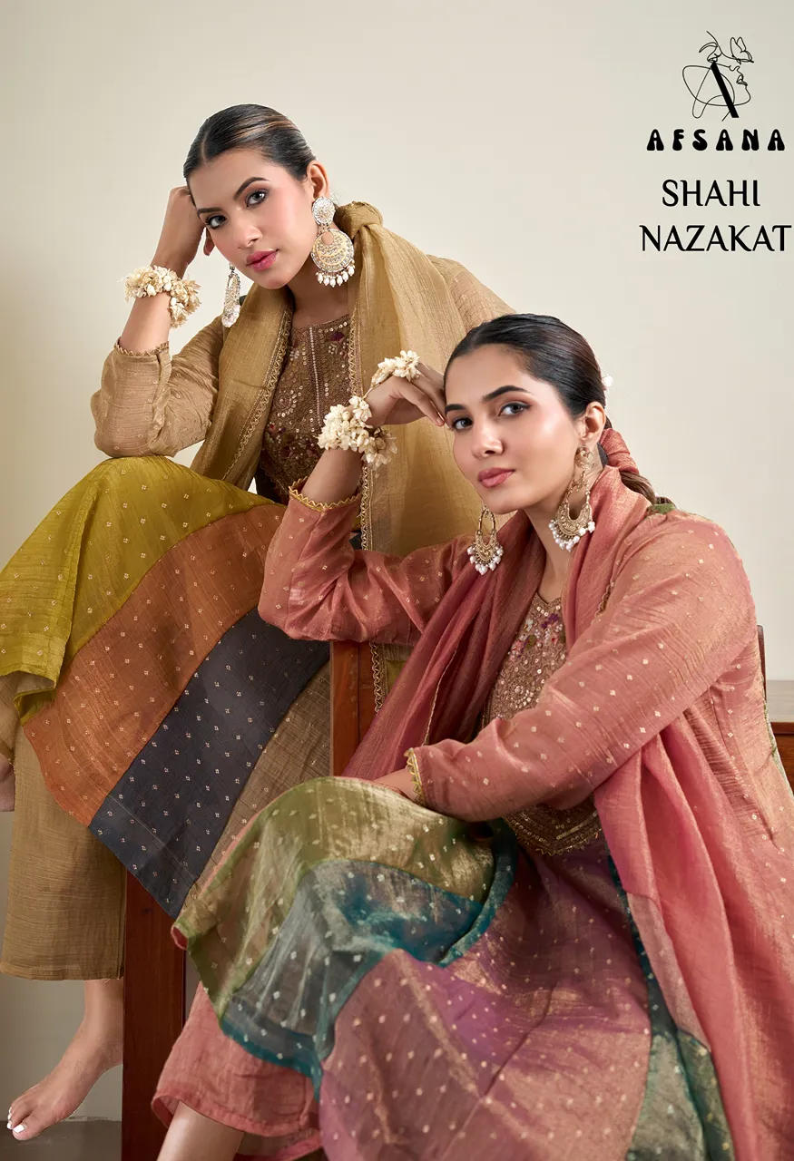 Afsana Shahi Nazakat Premium Salsa Butti 3 Piece Designer Suit Set — Wholesale Kurtis, Afsana wholesale from Surat — Photo 4