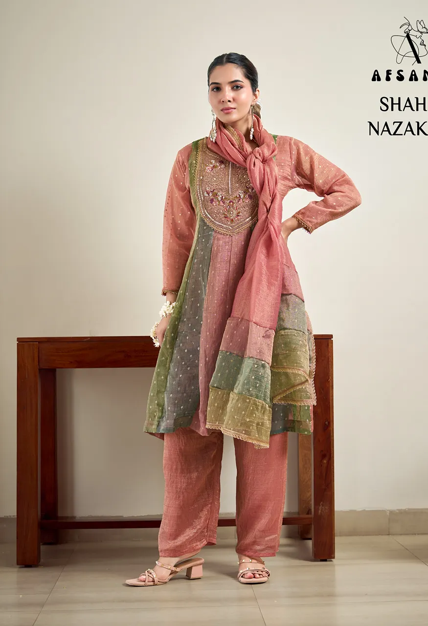 Afsana Shahi Nazakat Premium Salsa Butti 3 Piece Designer Suit Set — Wholesale Kurtis, Afsana wholesale from Surat — Photo 5