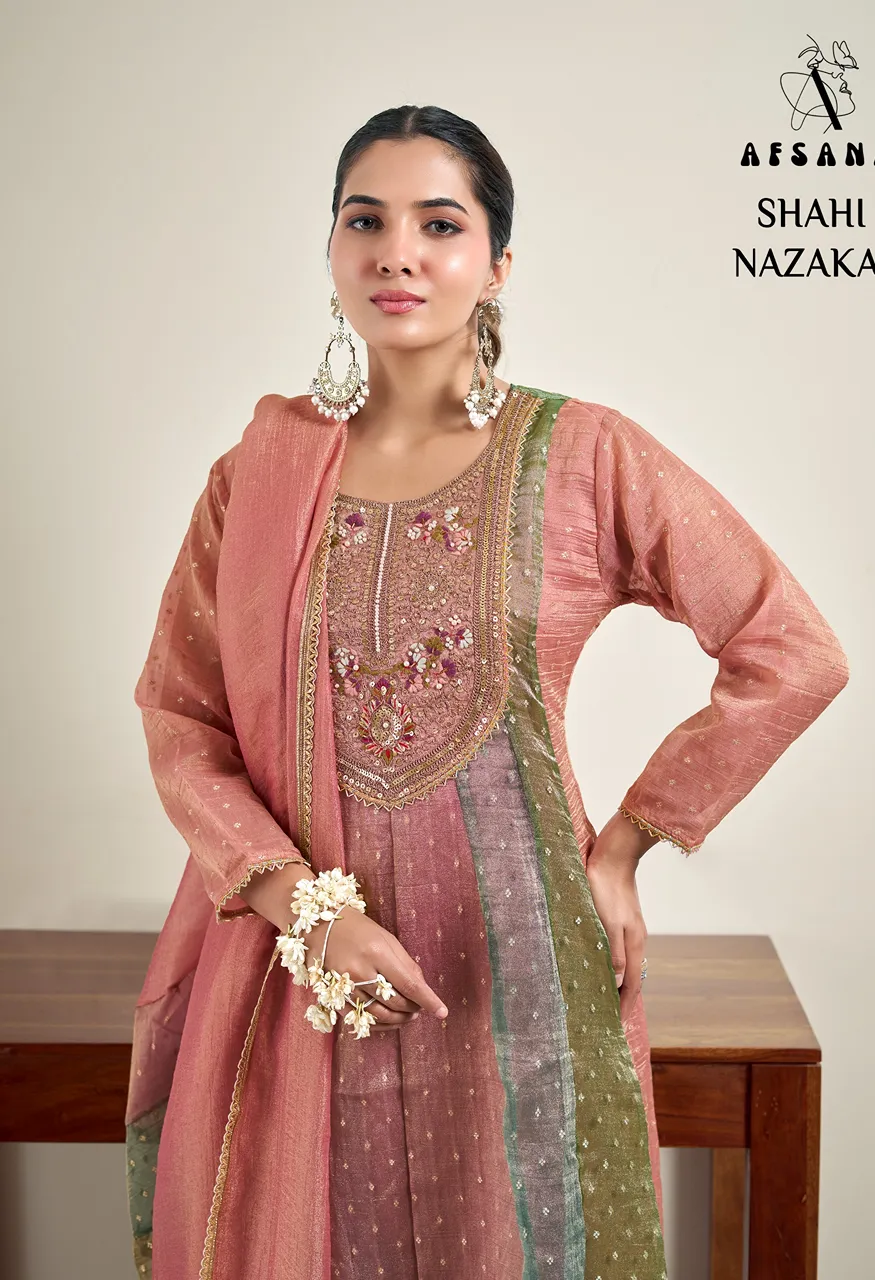 Afsana Shahi Nazakat Premium Salsa Butti 3 Piece Designer Suit Set — Wholesale Kurtis, Afsana wholesale from Surat — Photo 6