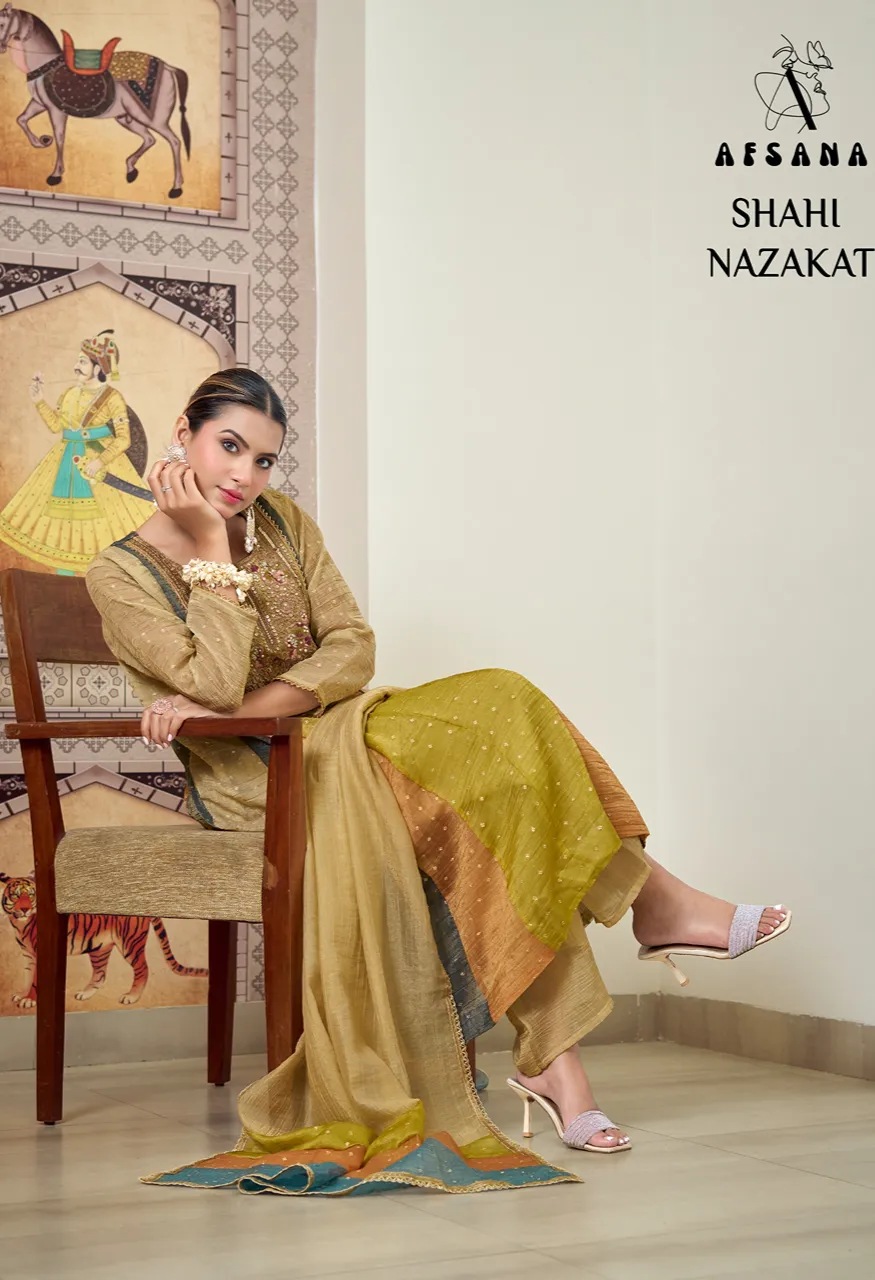 Afsana Shahi Nazakat Premium Salsa Butti 3 Piece Designer Suit Set — Wholesale Kurtis, Afsana wholesale from Surat — Photo 8