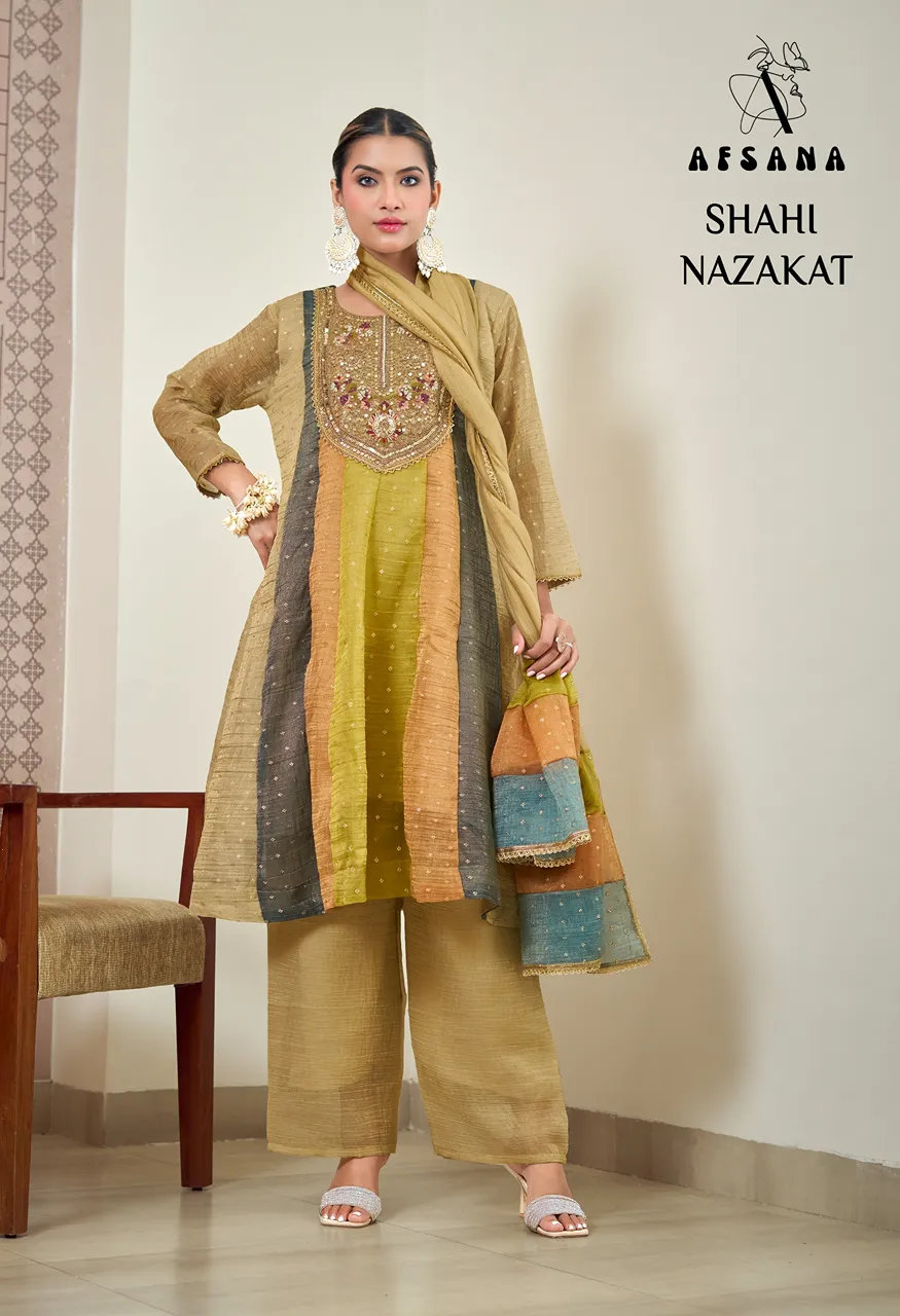 Afsana Shahi Nazakat Premium Salsa Butti 3 Piece Designer Suit Set — Wholesale Kurtis, Afsana wholesale from Surat — Photo 10