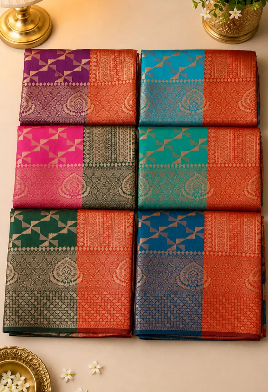 Soft Kota Silk Saree with Blouse 5.30 Mtr Saree & 0.80 Mtr Blouse — Wedding Saree, Vardan Ethnic wholesale from Surat — Photo 3