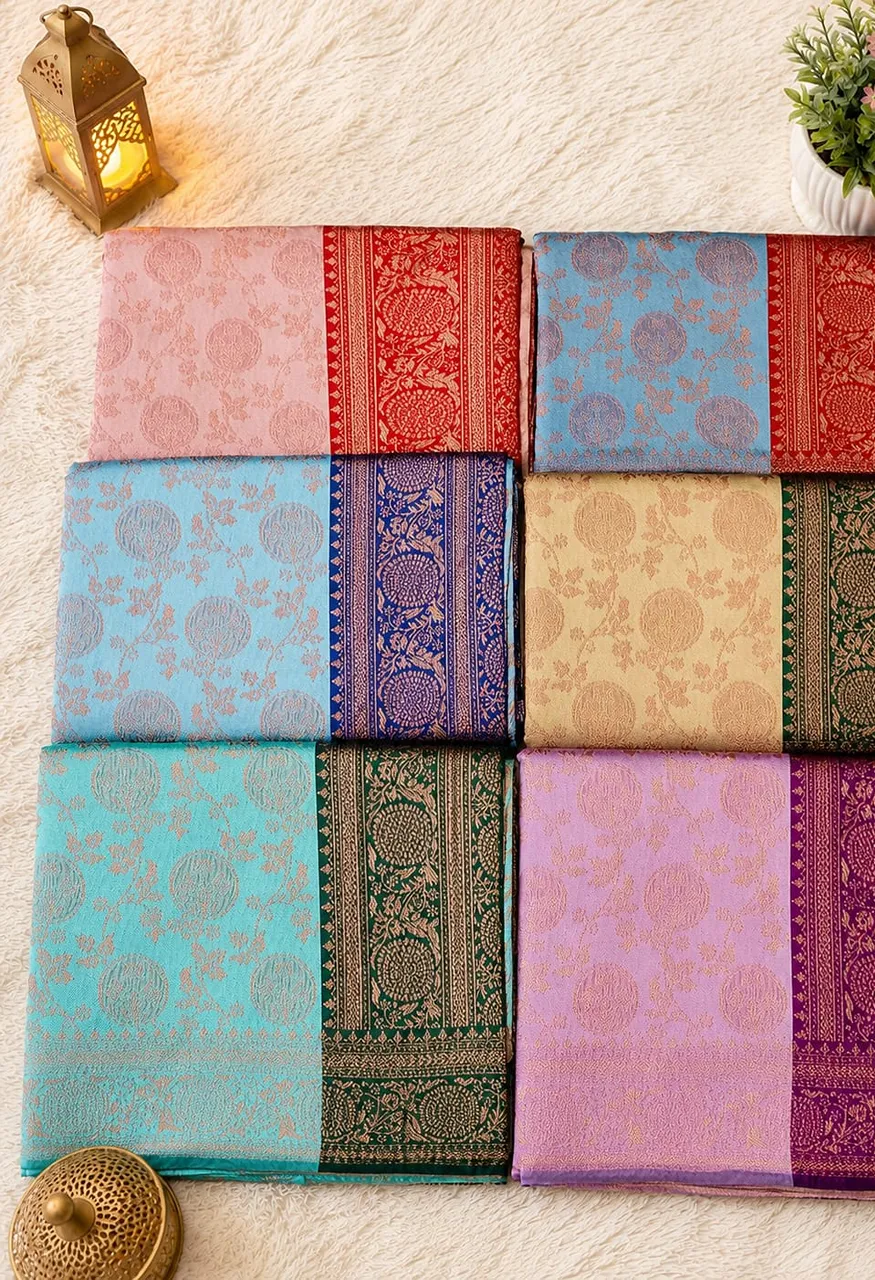 Soft Kota Silk Saree with Blouse 5.30 Mtr Saree & 0.80 Mtr Blouse — Wedding Saree, Vardan Ethnic wholesale from Surat — Photo 4