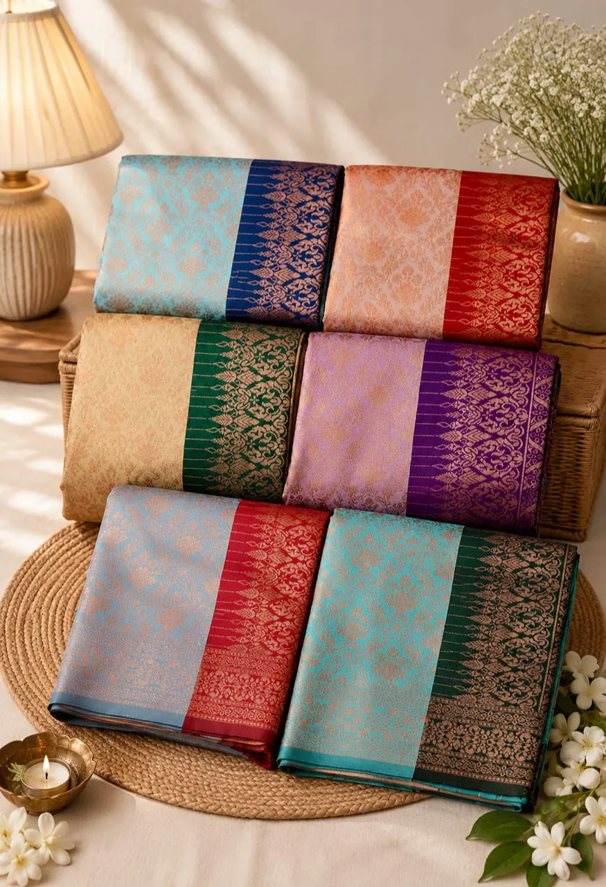 Soft Kota Silk Saree with Blouse 5.30 Mtr Saree & 0.80 Mtr Blouse — Wedding Saree, Vardan Ethnic wholesale from Surat — Photo 8