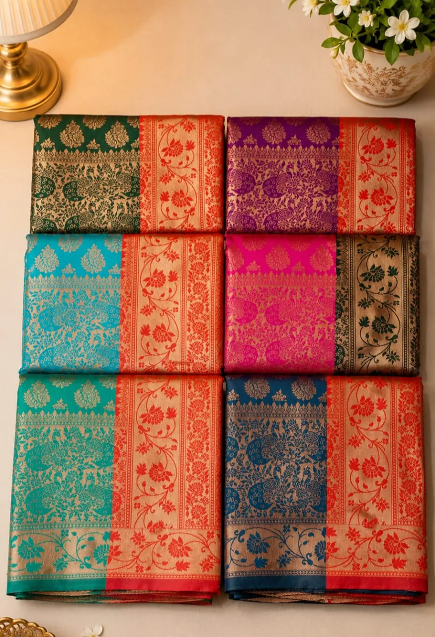 Soft Kota Silk Saree with Blouse 5.30 Mtr Saree & 0.80 Mtr Blouse