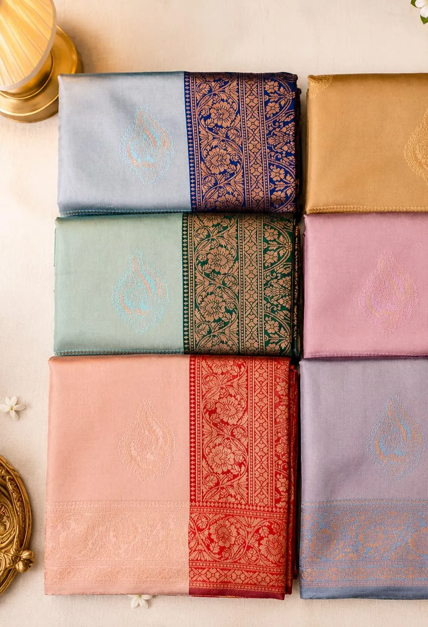 Soft Kota Silk Saree with Blouse 5.30 Mtr Saree & 0.80 Mtr Blouse — Wedding Saree, Vardan Ethnic wholesale from Surat — Photo 10
