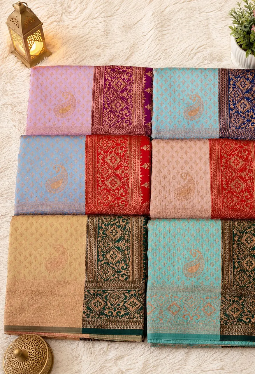 Soft Kota Silk Saree with Blouse 5.30 Mtr Saree & 0.80 Mtr Blouse — Wedding Saree, Vardan Ethnic wholesale from Surat — Photo 12