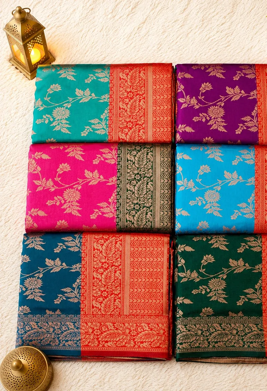 Soft Kota Silk Saree with Blouse 5.30 Mtr Saree & 0.80 Mtr Blouse — Wedding Saree, Vardan Ethnic wholesale from Surat — Photo 14