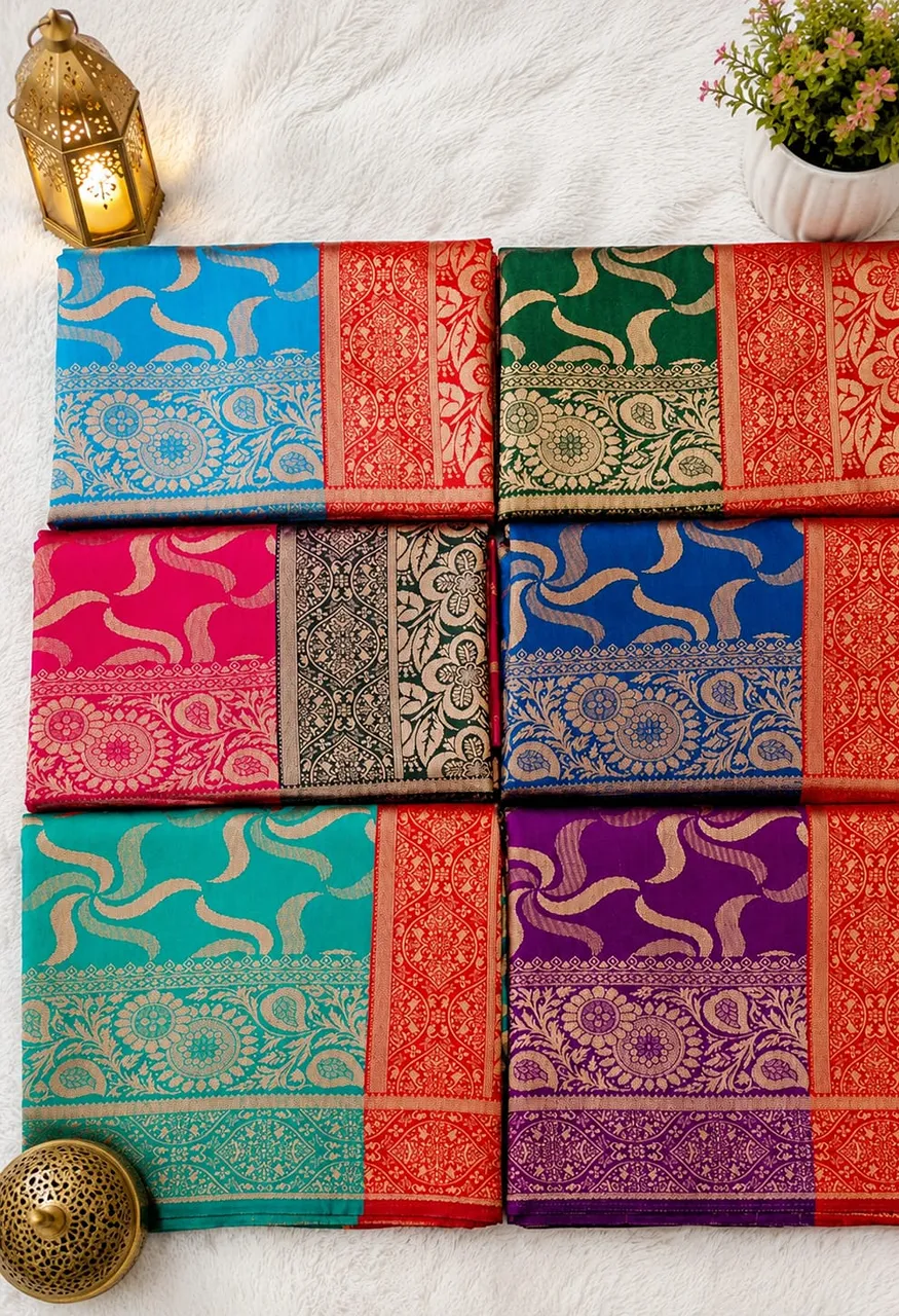 Soft Kota Silk Saree with Blouse 5.30 Mtr Saree & 0.80 Mtr Blouse — Wedding Saree, Vardan Ethnic wholesale from Surat — Photo 16