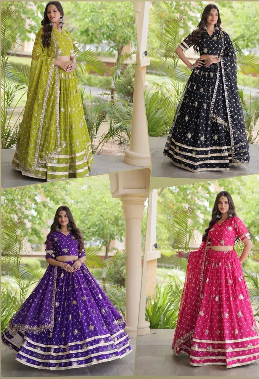 LG Leembogee Designer Zari Embroidered Lehenga Blouse Dupatta Set — Singles, Vardan Ethnic wholesale from Surat — view 16