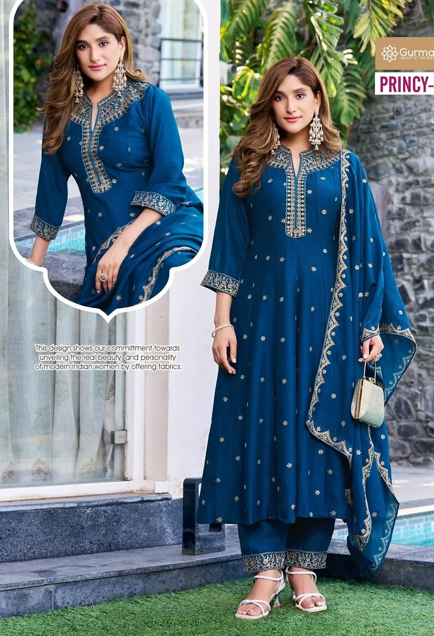 Aanchi Princy Vichitra Silk Designer Catalog — Wholesale Kurtis, Vardan Ethnic wholesale from Surat — Photo 3