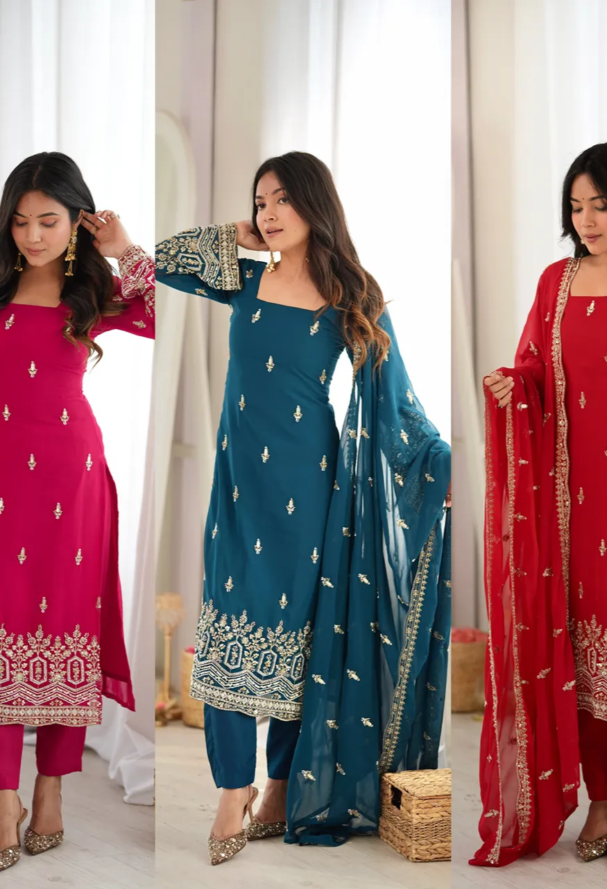 SP-86 Heavy Faux Georgette Designer Suit — Wholesale Kurtis, SP wholesale from Surat — Photo 8