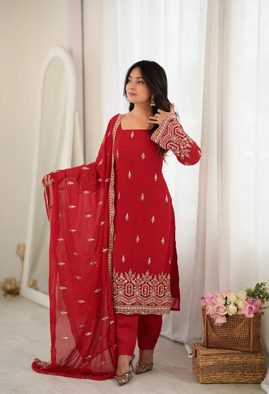 SP-86 Heavy Faux Georgette Designer Suit — Wholesale Kurtis, SP wholesale from Surat — Photo 6