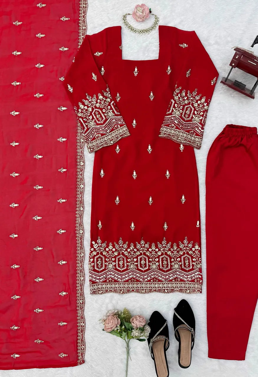 SP-86 Heavy Faux Georgette Designer Suit — Wholesale Kurtis, SP wholesale from Surat — Photo 7