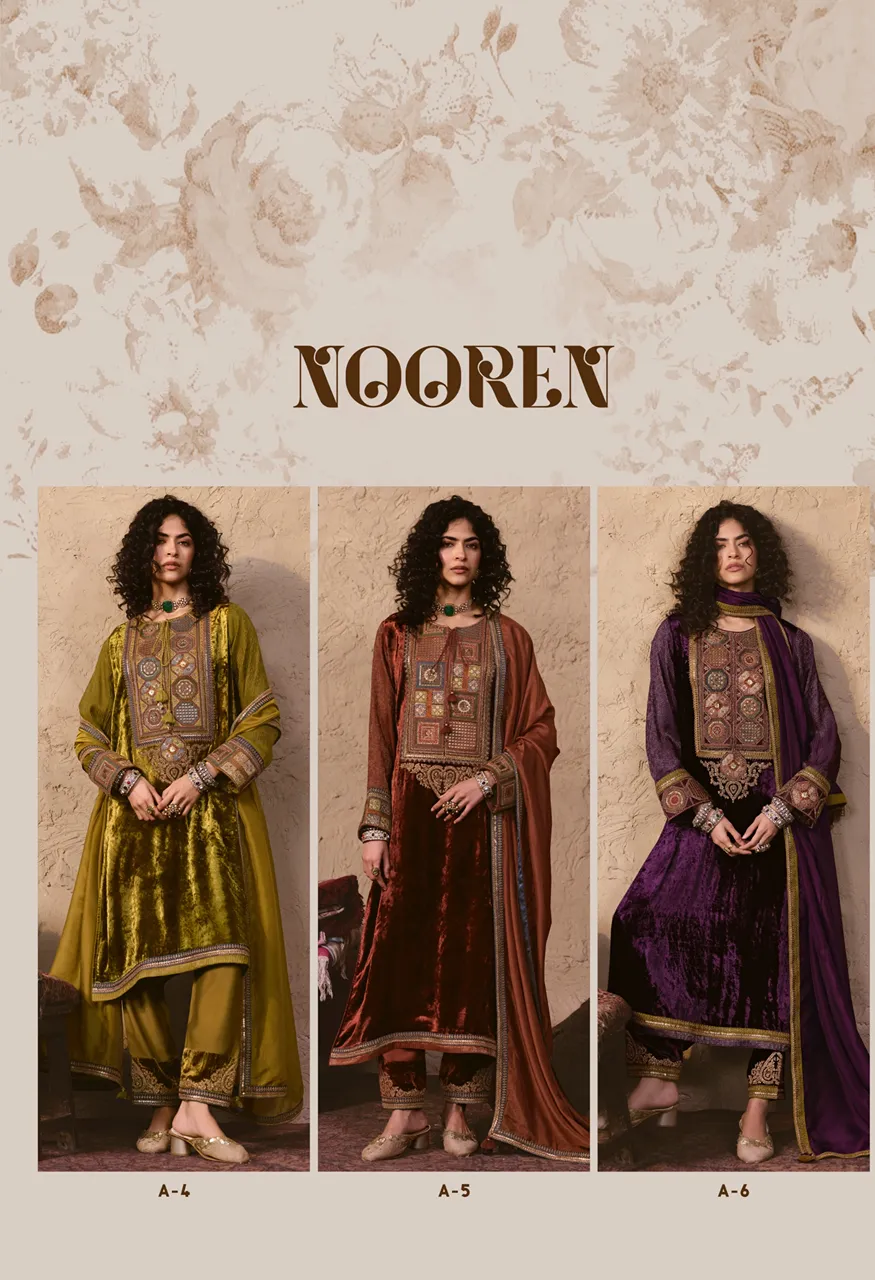 Aiqa Nooren Designer Dress Material Pure Viscose Velvet Silk Dupatta Set — Wholesale Salwar Suits, Aiqa wholesale from Surat — Photo 8