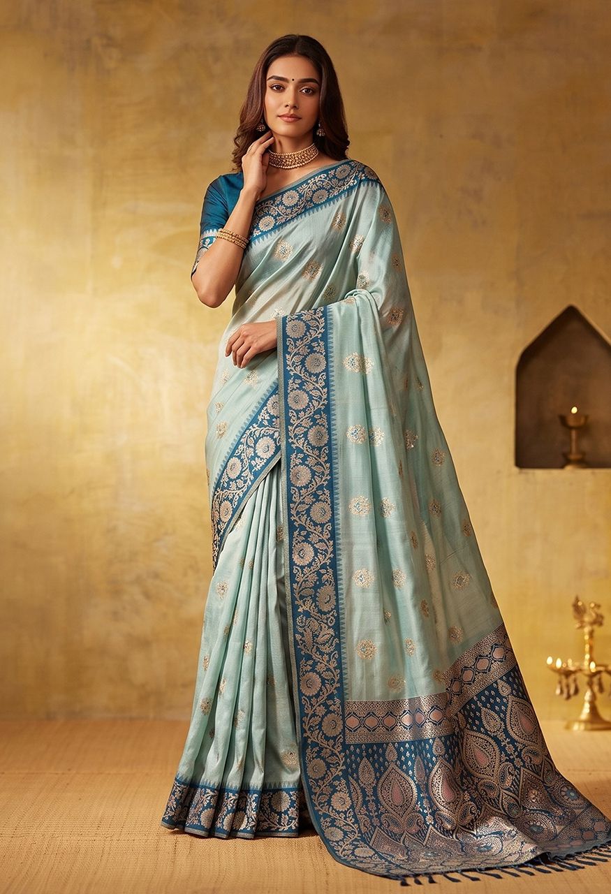 Shree Shyam Fashion Geetanjali Silk Blend Saree — Singles, Vardan Ethnic wholesale from Surat — Photo 3