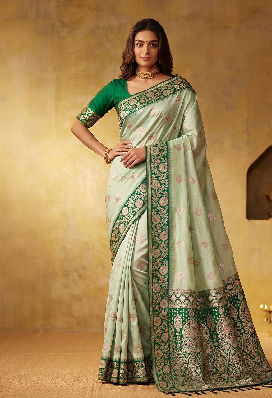 Shree Shyam Fashion Geetanjali Silk Blend Saree — Singles, Vardan Ethnic wholesale from Surat — Photo 5