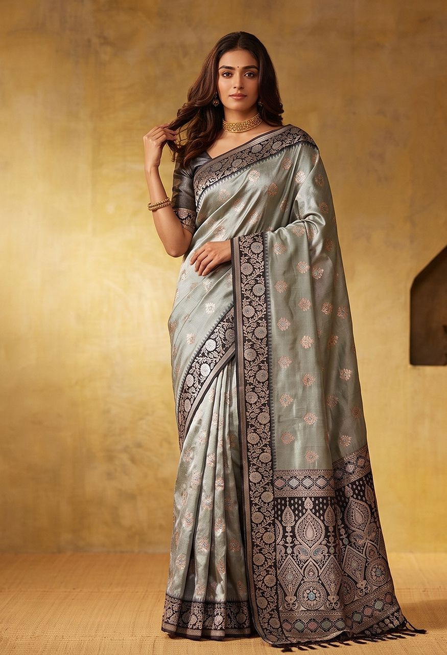 Shree Shyam Fashion Geetanjali Silk Blend Saree — Singles, Vardan Ethnic wholesale from Surat — Photo 6