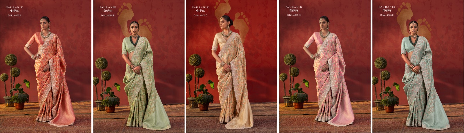Manjulla Fashion Pauranik Saree Catalog — Singles, Vardan Ethnic wholesale from Surat — Photo 8